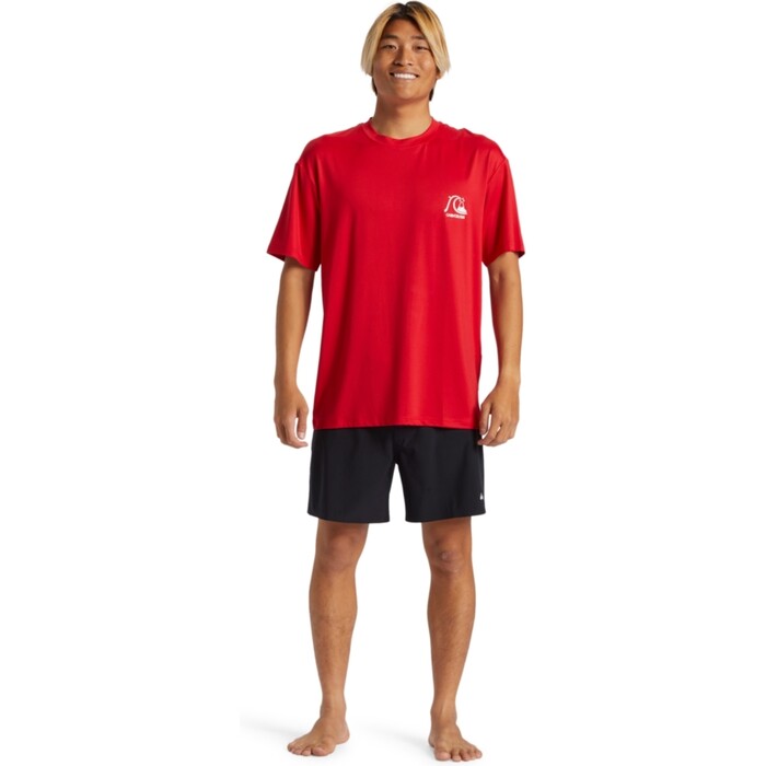 2024 Quiksilver Mens DNA Bubble Logo Surf Short Sleeve Tee AQYWR03186 - Salsa